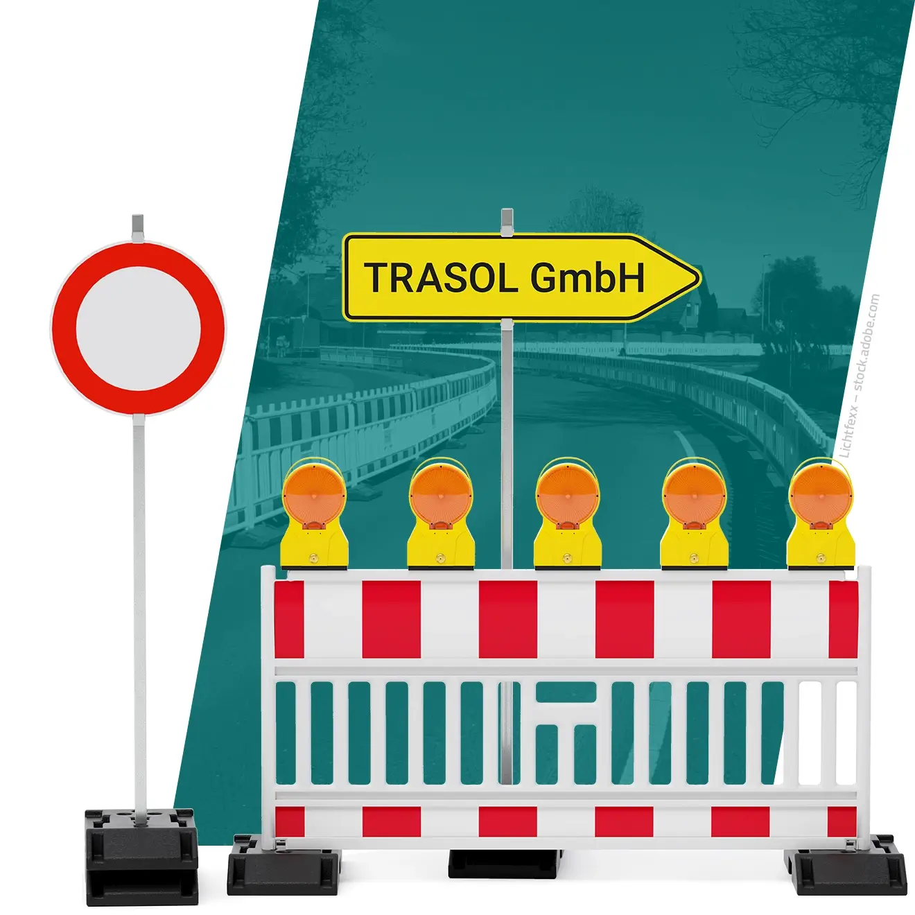 Trasol GmbH Bocholt, Baustellenabsicherung, Verkehrssicherung, Absperrung Landstraße